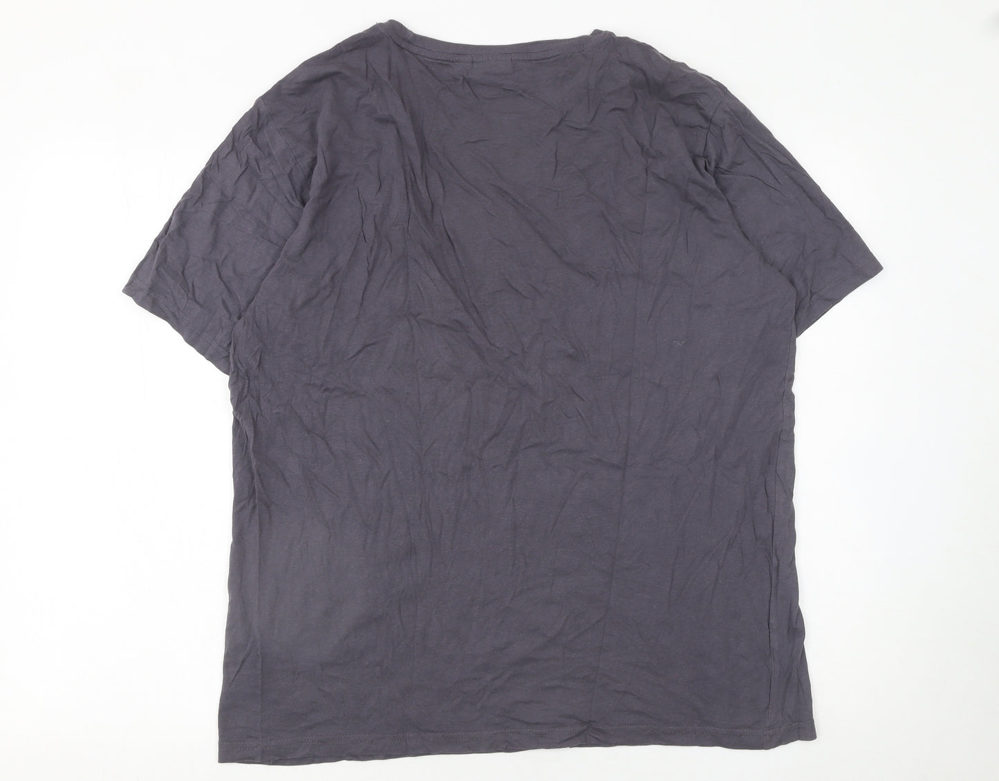 Bear Mens Grey 2XL Graphic Animal Print Cotton T-Shirt