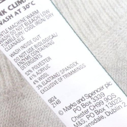 Marks and Spencer Women’s Grey Striped Roll Neck Jumper Size M