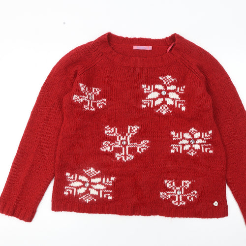 Joe Browns Women Red Chunky Knit Christmas Jumper Size 12