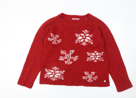 Joe Browns Women Red Chunky Knit Christmas Jumper Size 12