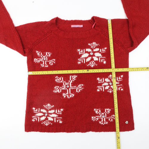 Joe Browns Women Red Chunky Knit Christmas Jumper Size 12