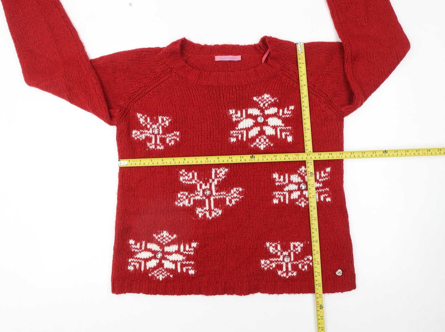Joe Browns Women Red Chunky Knit Christmas Jumper Size 12