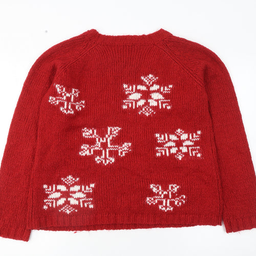 Joe Browns Women Red Chunky Knit Christmas Jumper Size 12