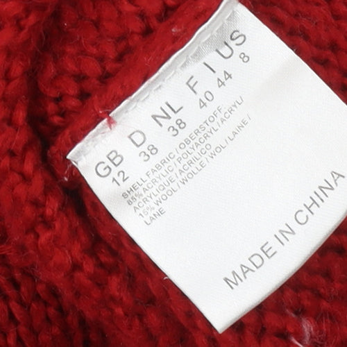 Joe Browns Women Red Chunky Knit Christmas Jumper Size 12