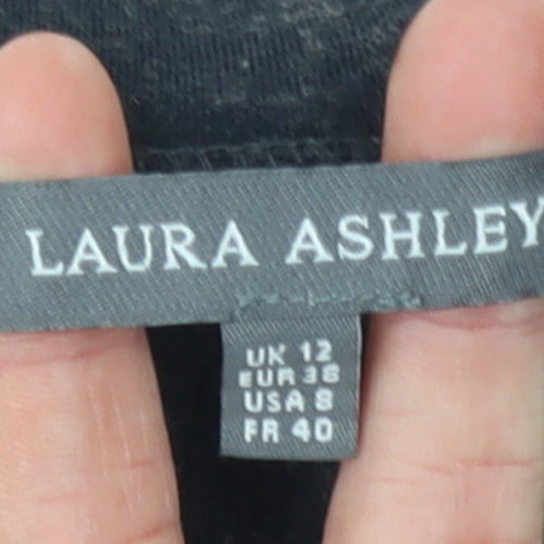 Laura Ashley Women’s Black Long Sleeve Knit Shift Dress UK 12