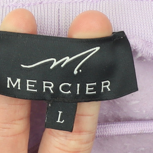 Mercier Men's Purple Jogger Trousers L Logo Patch Cotton Blend