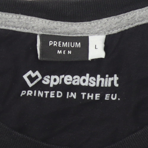 Spreadshirt Men’s Black Graphic Art Music Cotton T-Shirt L