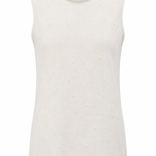 Zara Women Ivory Sleeveless Roll Neck Beaded Knit Blouse Size S
