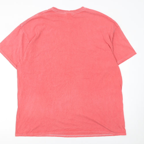 Urban Outfitters Men's Pink Nature Graphic T-Shirt L Retro Style