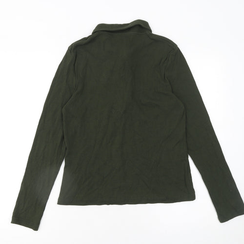 Next Women’s Green Collared Long Sleeve Zip Top Size 16