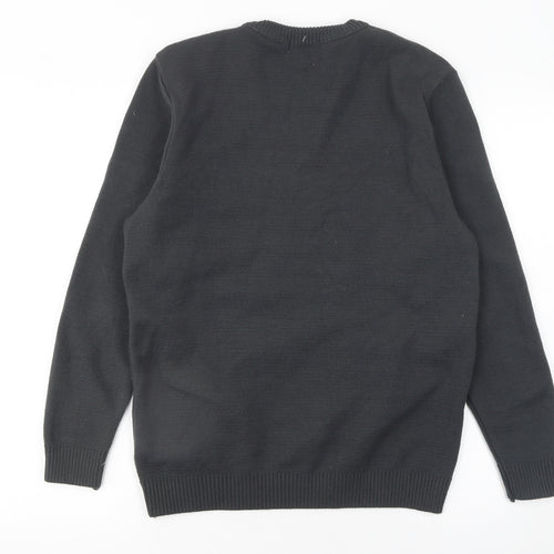 boohoo Men Black Christmas Santa Baby Knit Jumper Size S