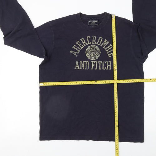 Abercrombie & Fitch Men’s Blue Long Sleeve Muscle Fit Cotton T-Shirt XL