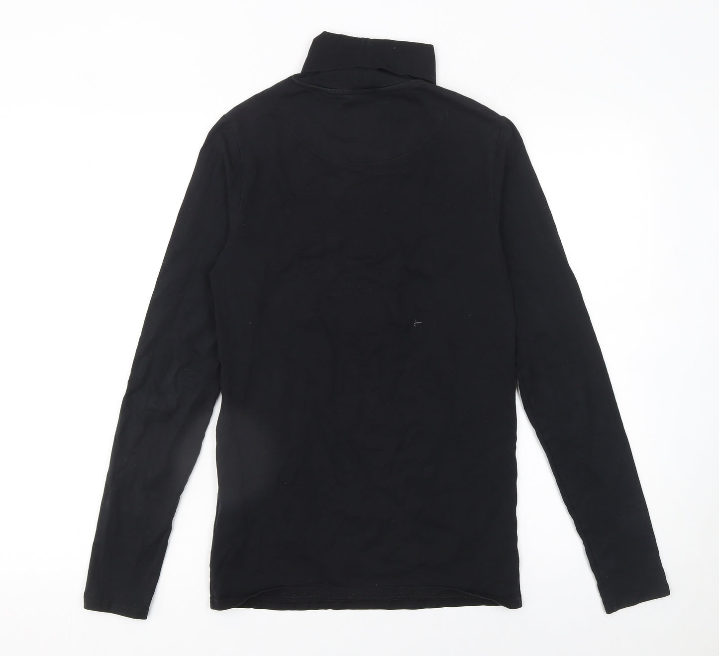 SikSilk Men's Black Roll Neck Long Sleeve Slim Fit T-Shirt XS