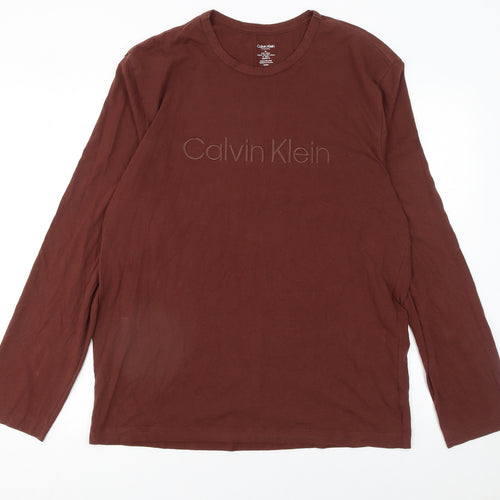 Calvin Klein Men's Brown Long Sleeve Pyjama Top M