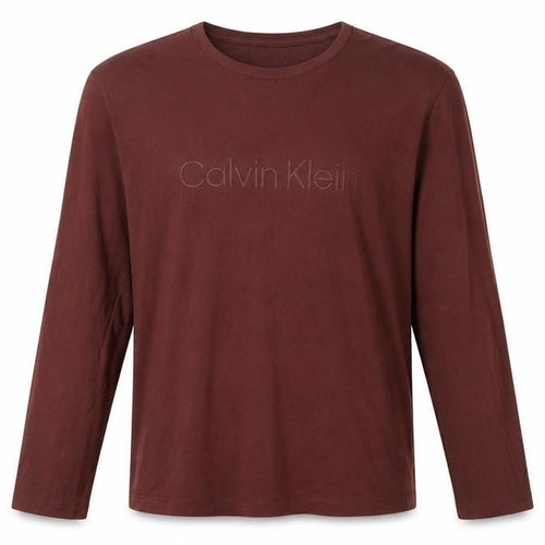 Calvin Klein Men's Brown Long Sleeve Pyjama Top M