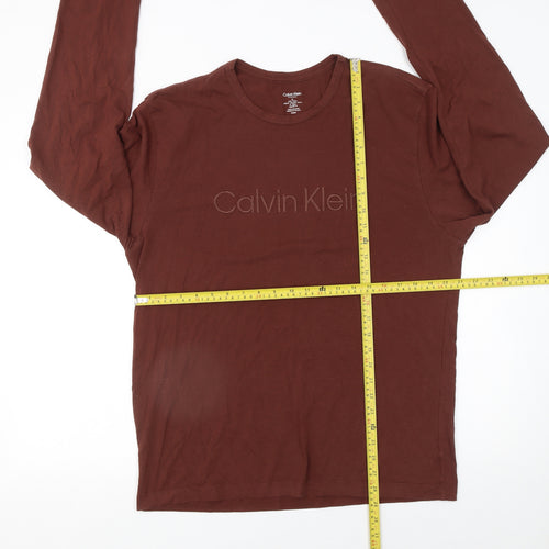 Calvin Klein Men's Brown Long Sleeve Pyjama Top M