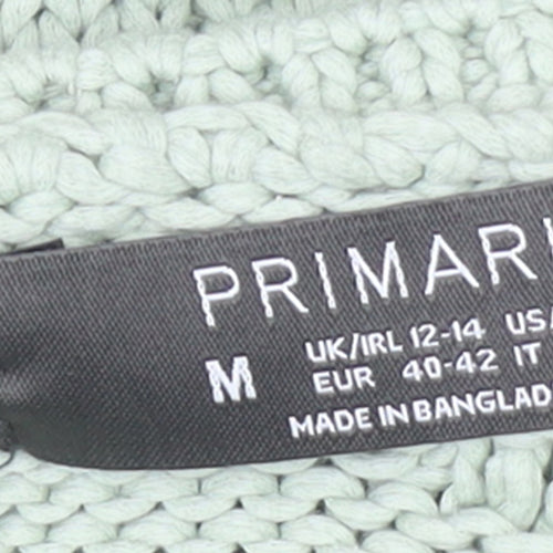 Primark Women’s Green Open-Knit Cotton Blend Jumper Size 12