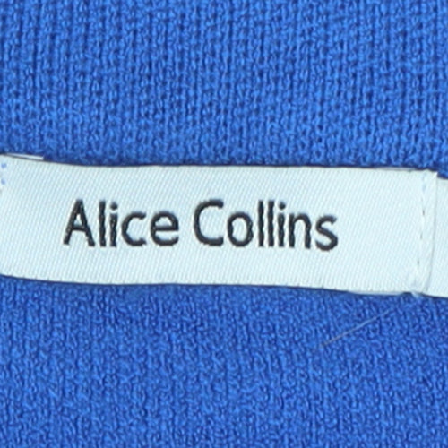 Alice Collins Women's Blue Size 16 High Neck Cape Knit Jumper