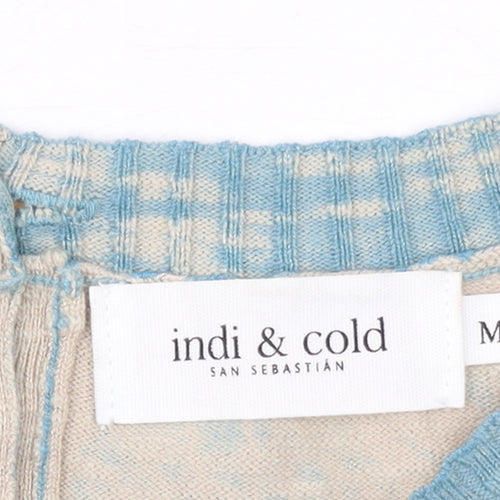 Indi & Cold Women's Blue Floral Lightweight Pullover Jumper Size M