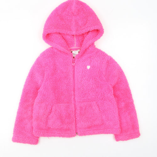 Nula Bug Girls Pink Faux Fur Full Zip Hoodie 5-6 Years
