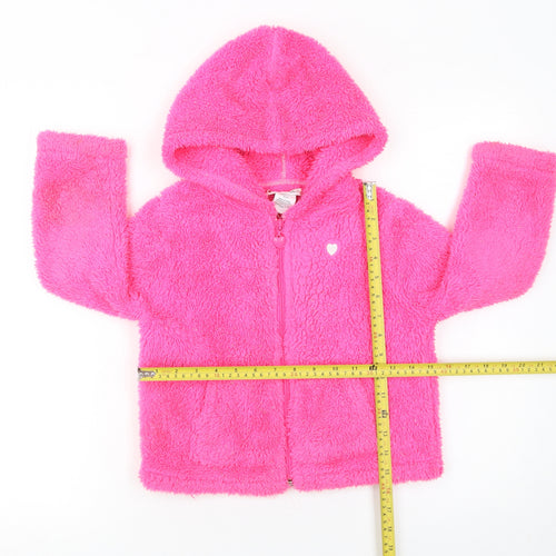 Nula Bug Girls Pink Faux Fur Full Zip Hoodie 5-6 Years