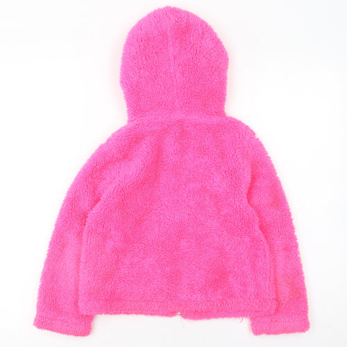 Nula Bug Girls Pink Faux Fur Full Zip Hoodie 5-6 Years