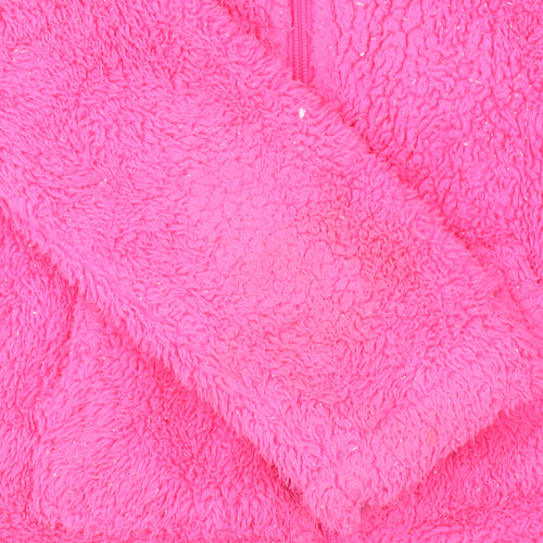 Nula Bug Girls Pink Faux Fur Full Zip Hoodie 5-6 Years