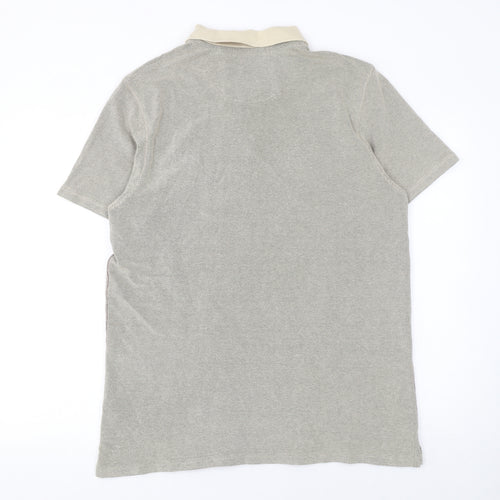 Mantaray Men's Beige Cotton Short Sleeve Polo Shirt Size L