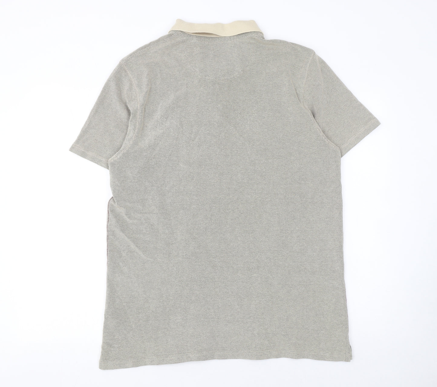 Mantaray Men's Beige Cotton Short Sleeve Polo Shirt Size L
