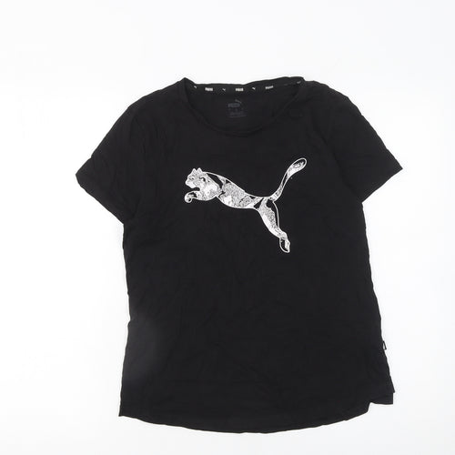Puma Womens Black Cotton Sports T-Shirt Size L