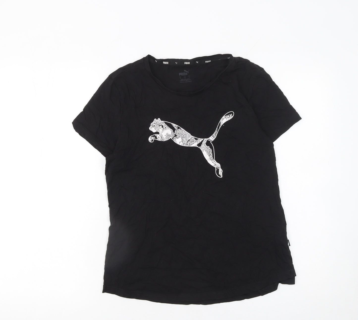 Puma Womens Black Cotton Sports T-Shirt Size L
