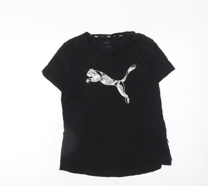Puma Womens Black Cotton Sports T-Shirt Size L