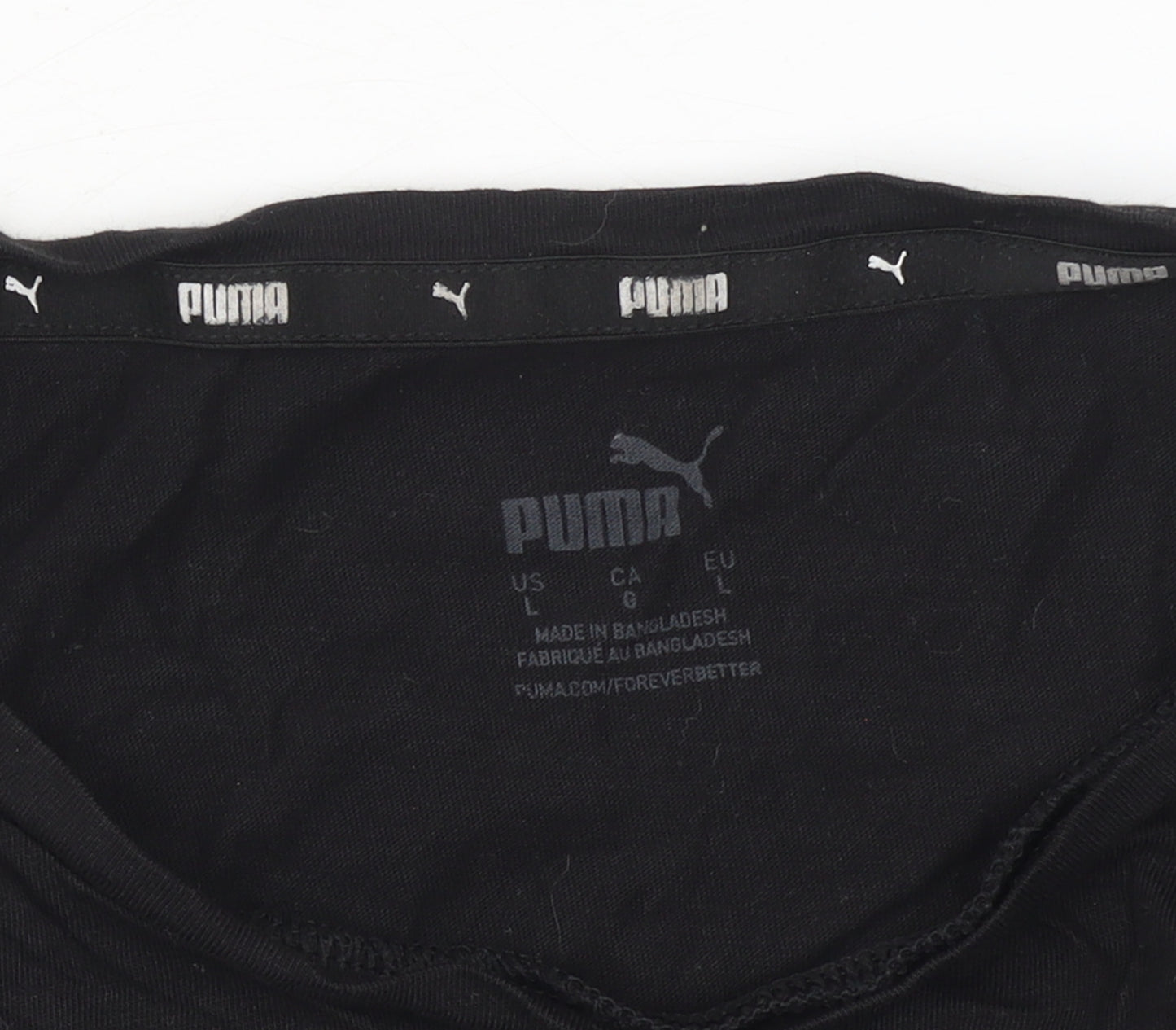 Puma Womens Black Cotton Sports T-Shirt Size L