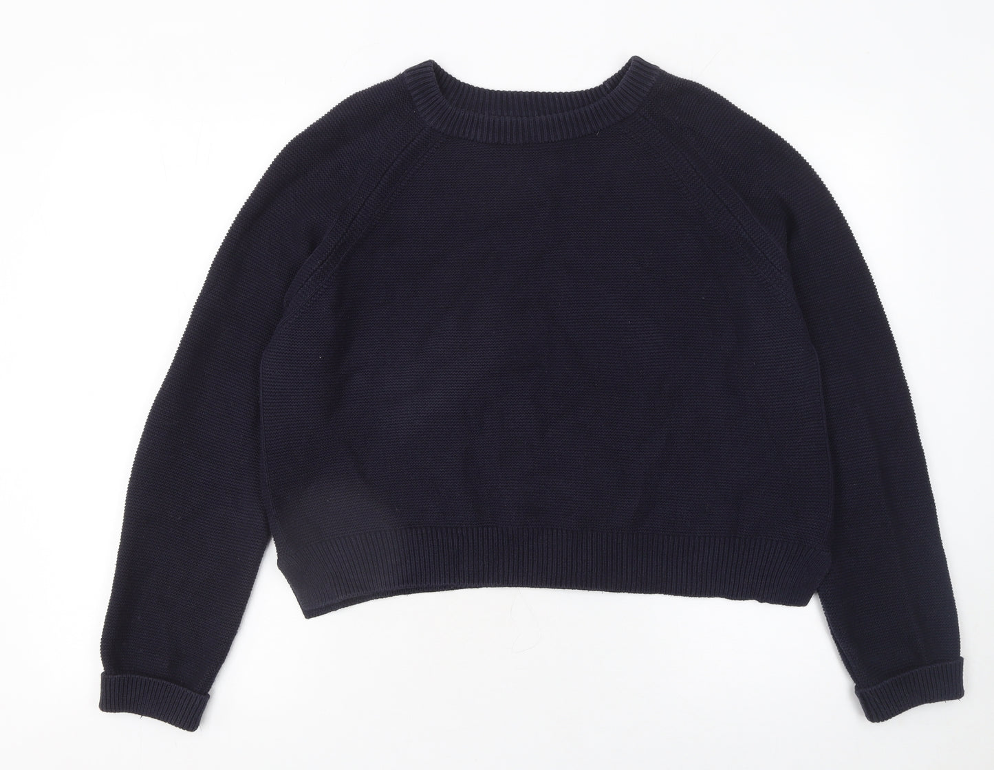 French Connection Women’s Blue Cotton Crew Neck Jumper XL