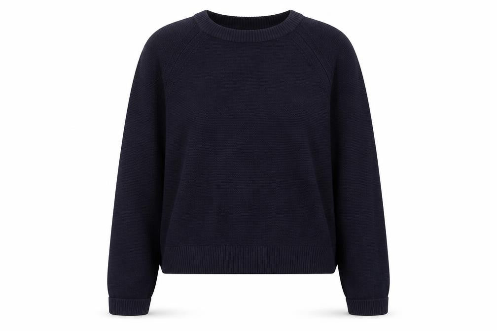 French Connection Women’s Blue Cotton Crew Neck Jumper XL
