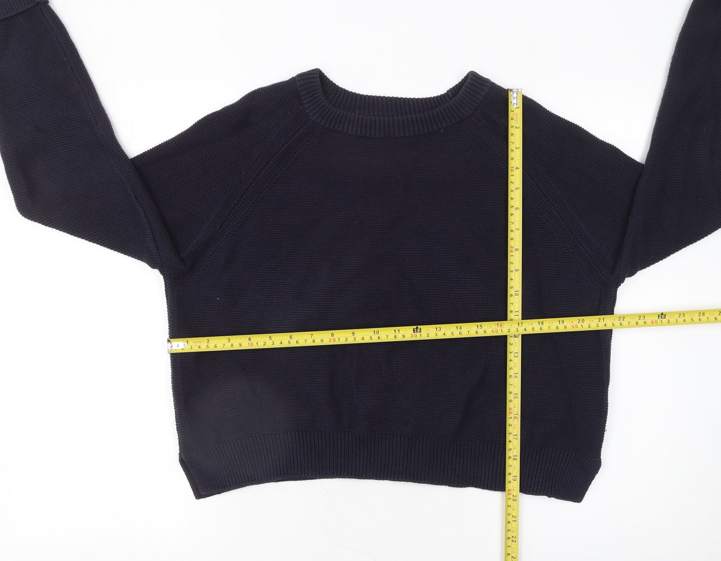 French Connection Women’s Blue Cotton Crew Neck Jumper XL