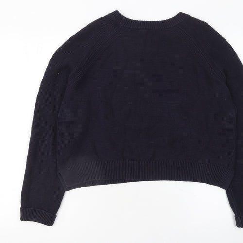 French Connection Women’s Blue Cotton Crew Neck Jumper XL