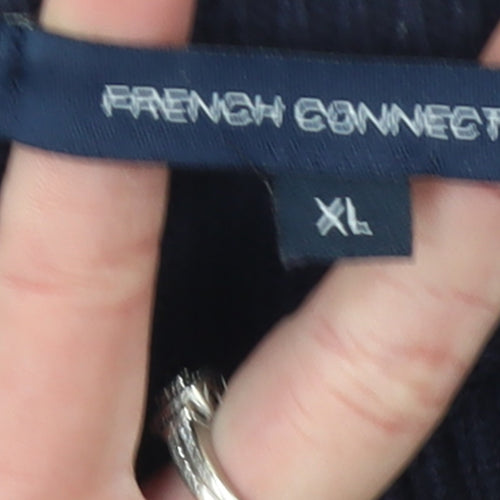 French Connection Women’s Blue Cotton Crew Neck Jumper XL