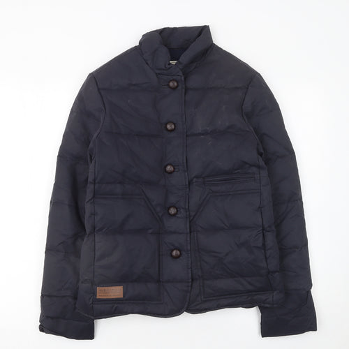 Aubin & Wills Boys Blue Quilted Down Puffer Jacket Size 6 Years