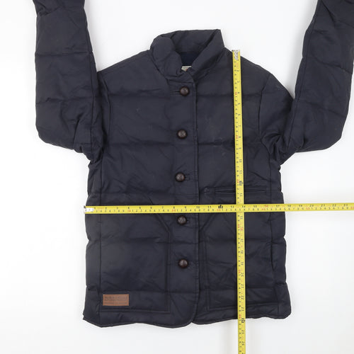 Aubin & Wills Boys Blue Quilted Down Puffer Jacket Size 6 Years