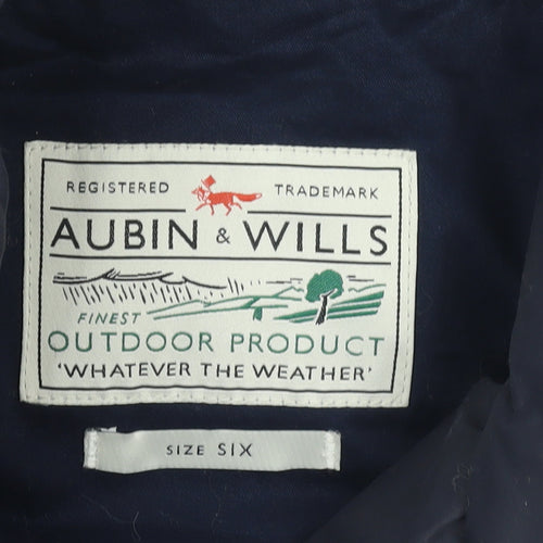 Aubin & Wills Boys Blue Quilted Down Puffer Jacket Size 6 Years