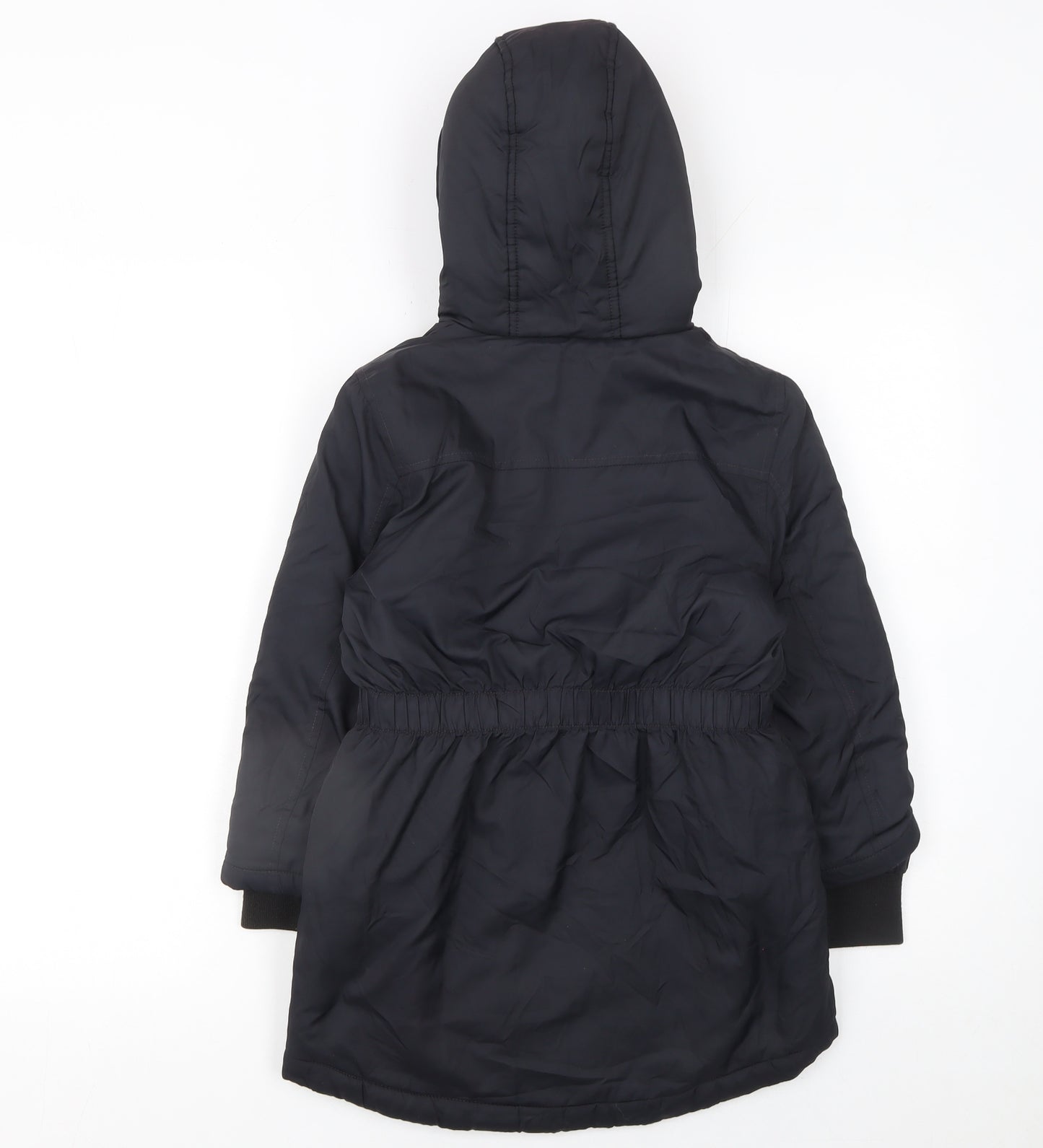 Bluezoo Girls Black Faux Fur Hooded Parka Coat Age 7-8 Years Winter Jacket