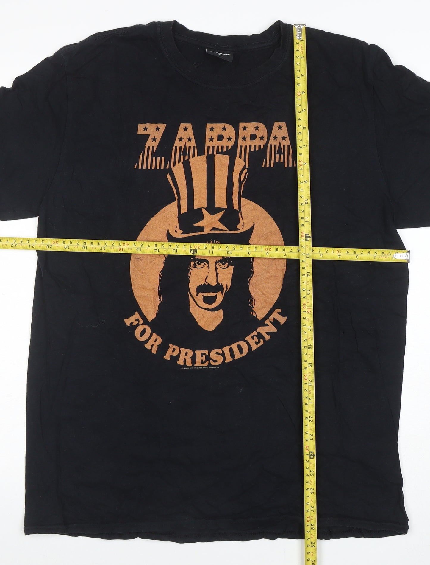Absolute Cult Men's Black Frank Zappa Band Graphic T-Shirt L