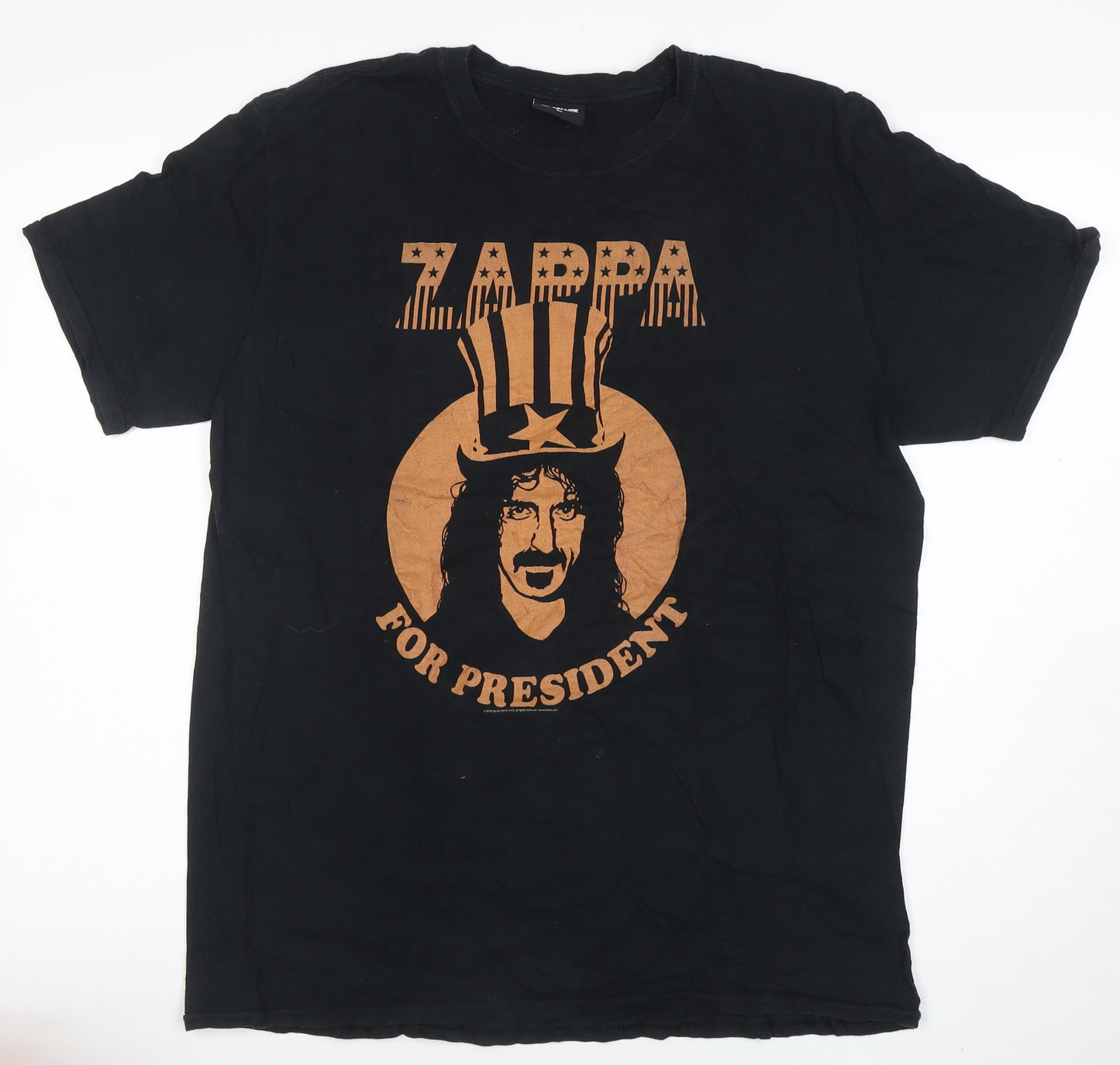 Absolute Cult Men's Black Frank Zappa Band Graphic T-Shirt L