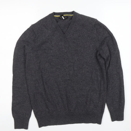 Banana Republic Men’s Grey M V-Neck Extra Fine Merino Wool Jumper