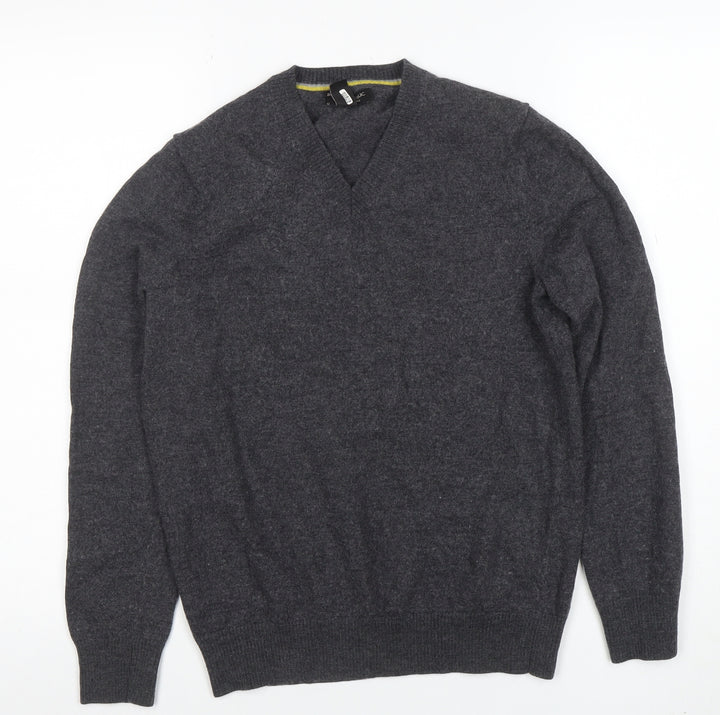 Banana Republic Men’s Grey M V-Neck Extra Fine Merino Wool Jumper