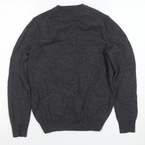 Banana Republic Men’s Grey M V-Neck Extra Fine Merino Wool Jumper