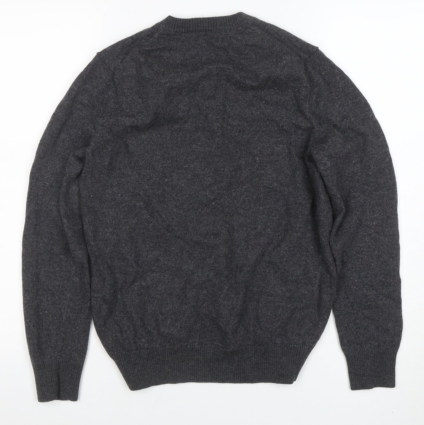 Banana Republic Men’s Grey M V-Neck Extra Fine Merino Wool Jumper