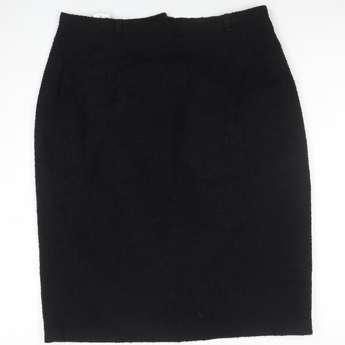 JIW Classics Womens Black Wool Blend Pencil Skirt Size 14