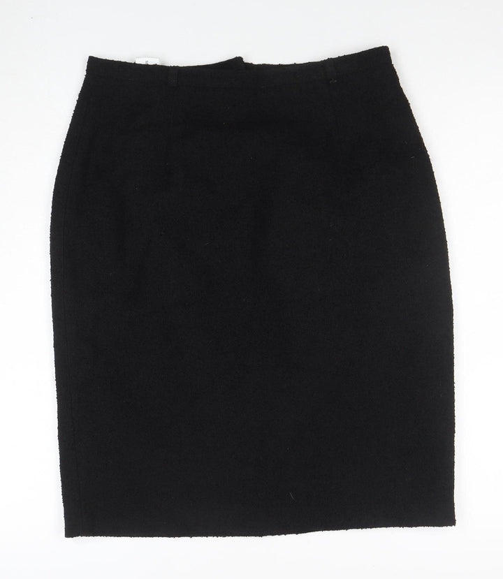 JIW Classics Womens Black Wool Blend Pencil Skirt Size 14